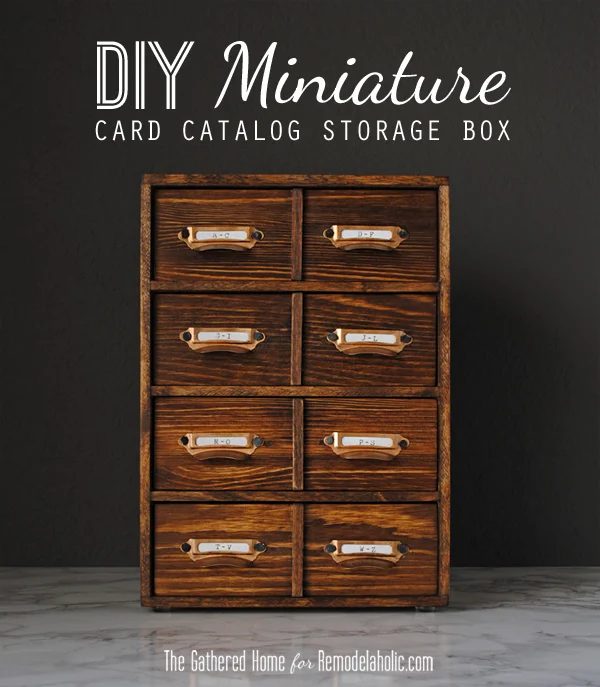 Handmade Miniature Card Catalog Storage Box | The Gathered Home for Bekob.com #walkthrough #vintage