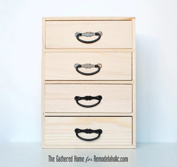 Handmade Miniature Card Catalog Storage Box | The Gathered Home for Bekob.com #cardcatalog #walkthrough #vintage