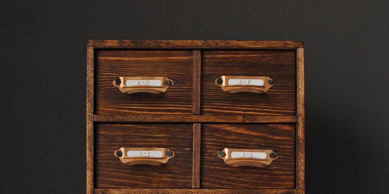 Handmade Miniature Card Catalog Storage Box