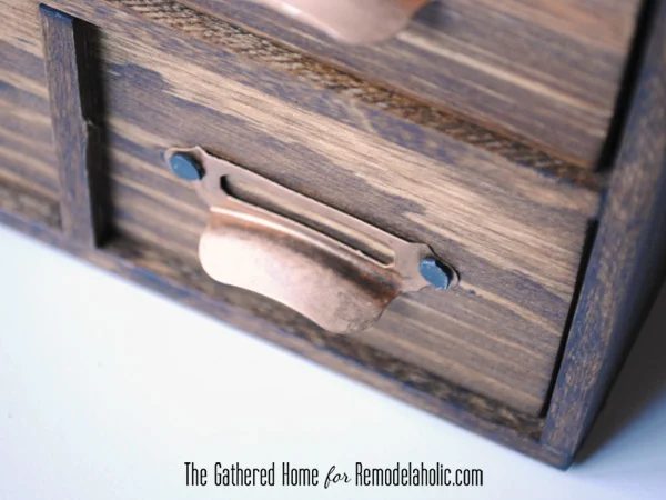 Handmade Miniature Card Catalog Storage Box | The Gathered Home for Bekob.com #cardcatalog #walkthrough #vintage