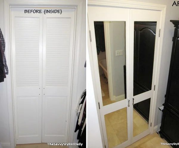 Handmade Mirrored Closet Door Makeover