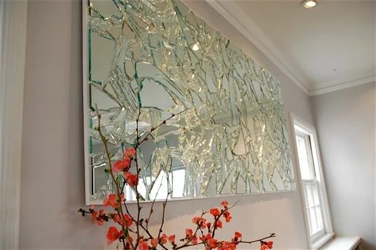 handmade broken mirror art