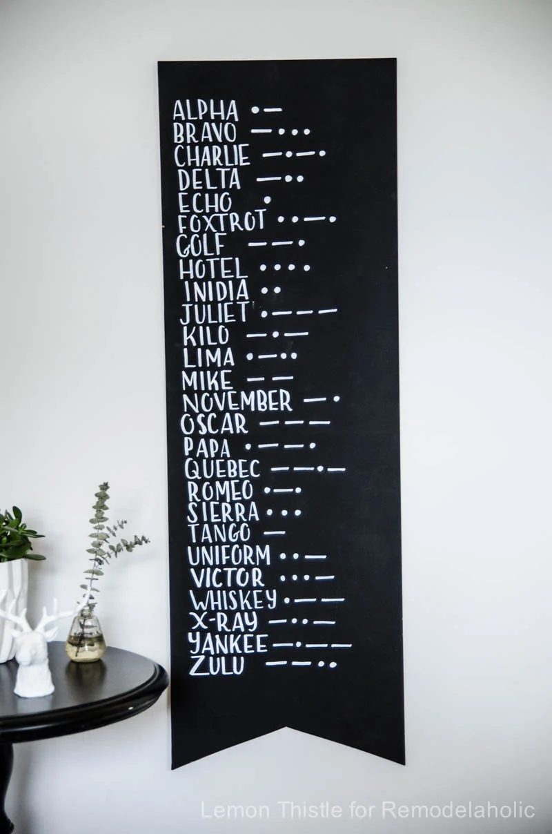 Handmade Modern Alphabet and Morse Wall Pennant