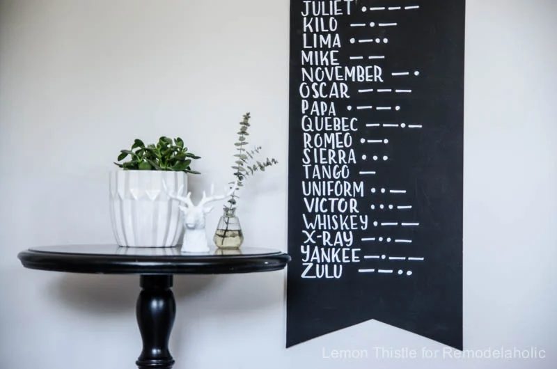 Handmade Modern Alphabet and Morse Wall Pennant