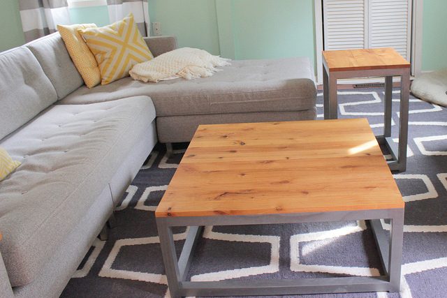 Handmade modern end table and coffee table, Home Coming featured on Bekob
