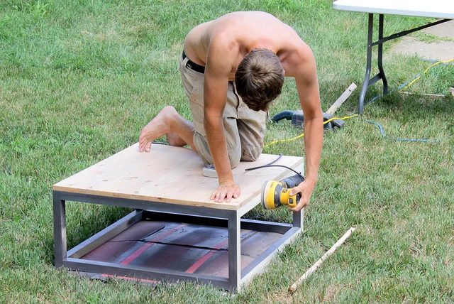 sand down the edges of a modern coffee table, Home Coming featured on Bekob