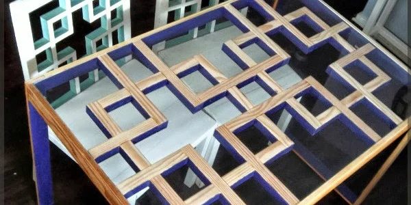 Handmade walkthrough: Modern Dining Table with Lattice-Style Square Motif