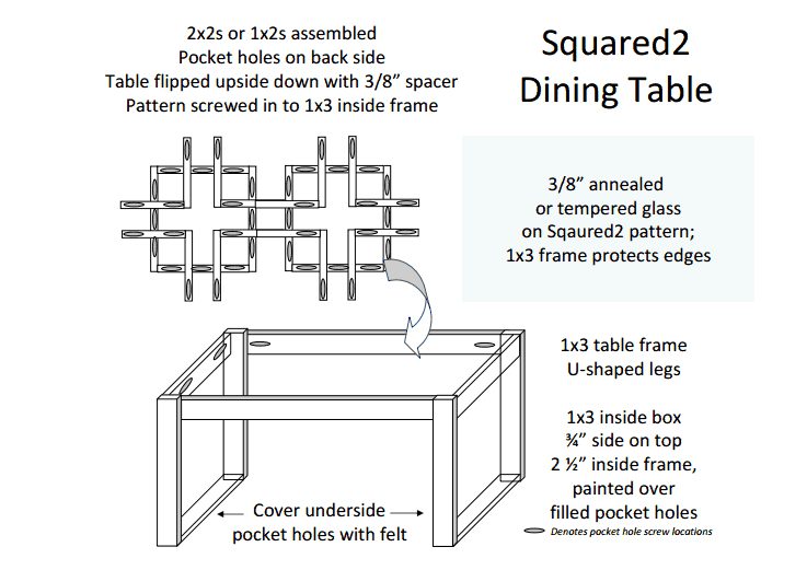 modern square motif dining table building plans, Sunnyside Upstairs featured on Bekob