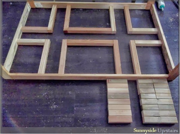 building the lattice-style square dining table, Sunnyside Upstairs featured on Bekob