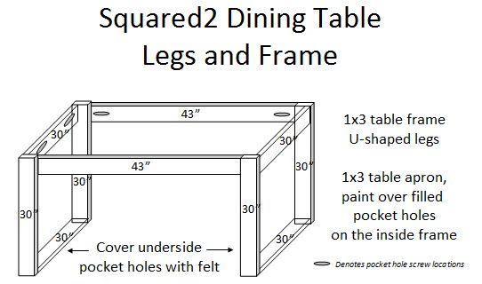 modern square motif dining table Handmade building plans, Sunnyside Upstairs featured on Bekob