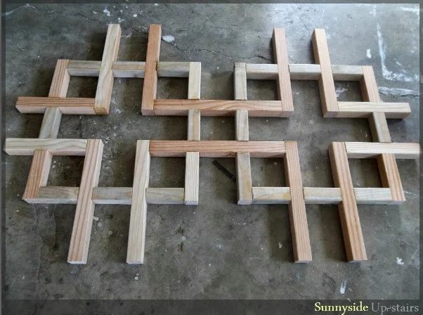building the Handmade lattice-style square dining table, Sunnyside Upstairs featured on Bekob