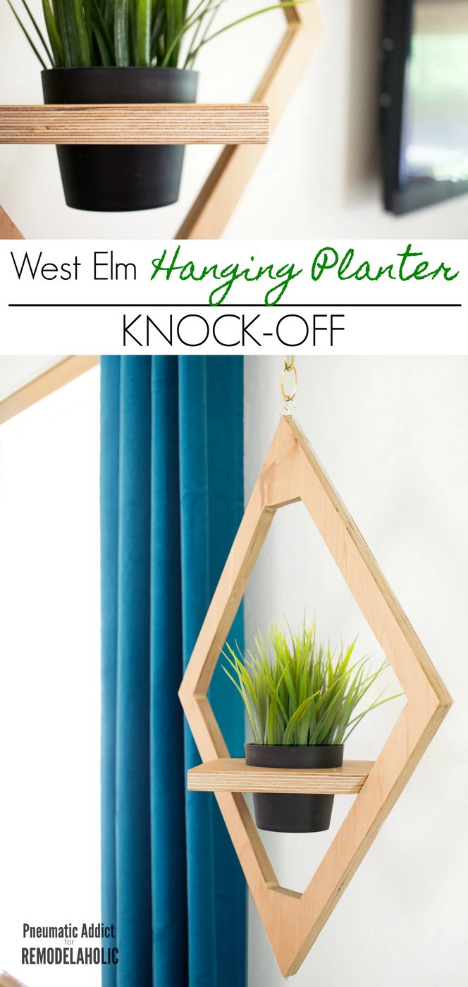 West Elm Modern Hanging Planter Knockoff | Handmade walkthrough and building plan