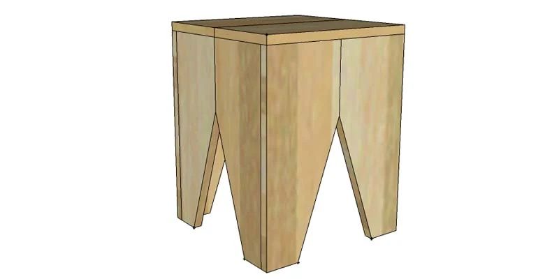 Handmade Modern Natural Wood Block Stools