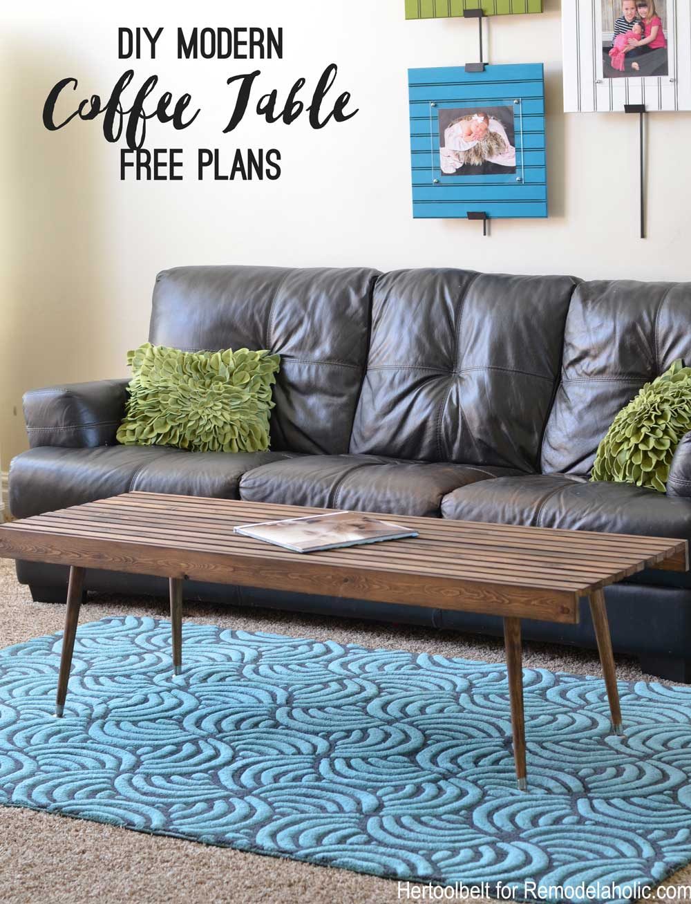 Add some mid-century style to your home with this straightforward to build Handmade modern slat coffee table that could double as a bench, too! No special tools required to build i