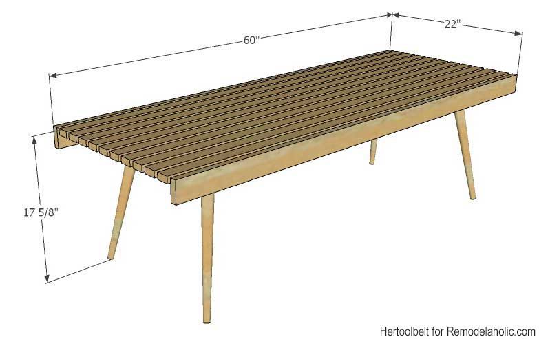 Build an straightforward direct and stylish MCM coffee table with free plans.