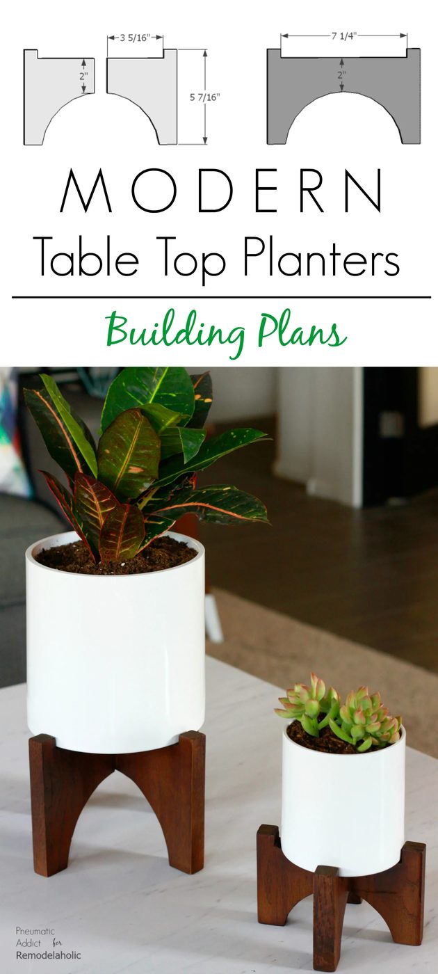 Modern Table Top Planters Building Plans | Elevate your house plants with these modern wood tabletop planters that you can make in a few hours! Get the full walkthrough and buildin