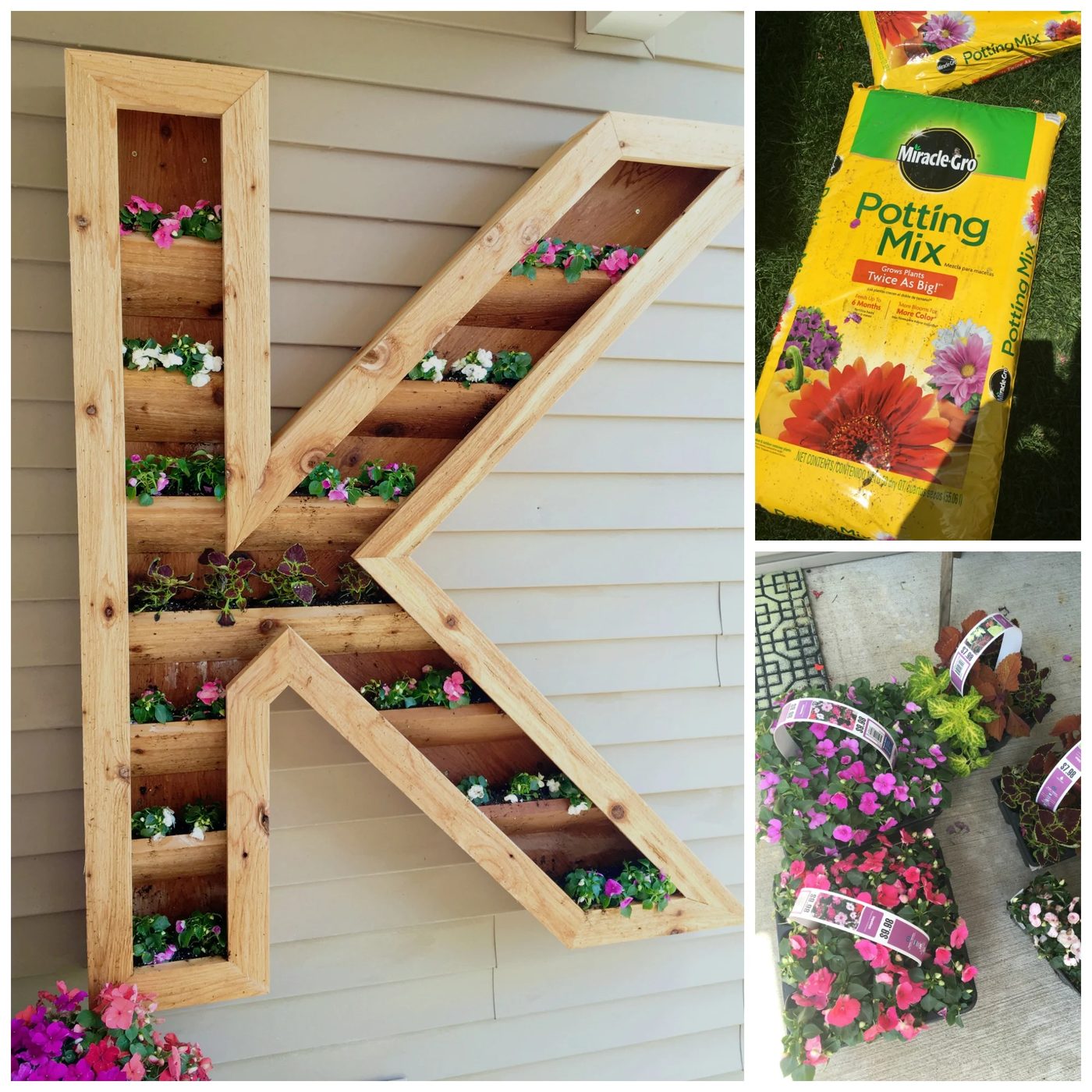how to build your own large outdoor monogram letter planter, by Ellery Designs on @Bekob (1)
