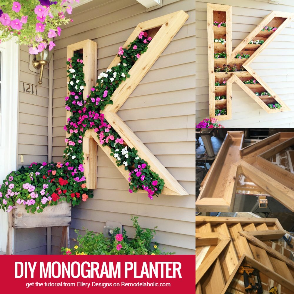 large outdoor Handmade monogram letter planter by Ellery Designs on @Bekob
