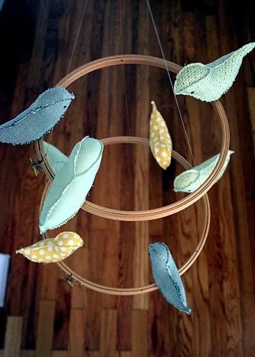 fabric bird mobile