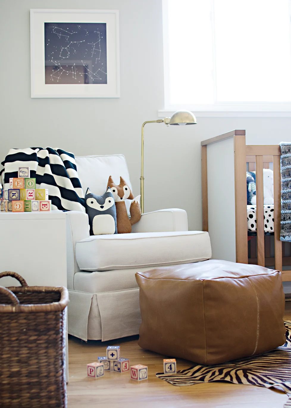 handmade leather pouf