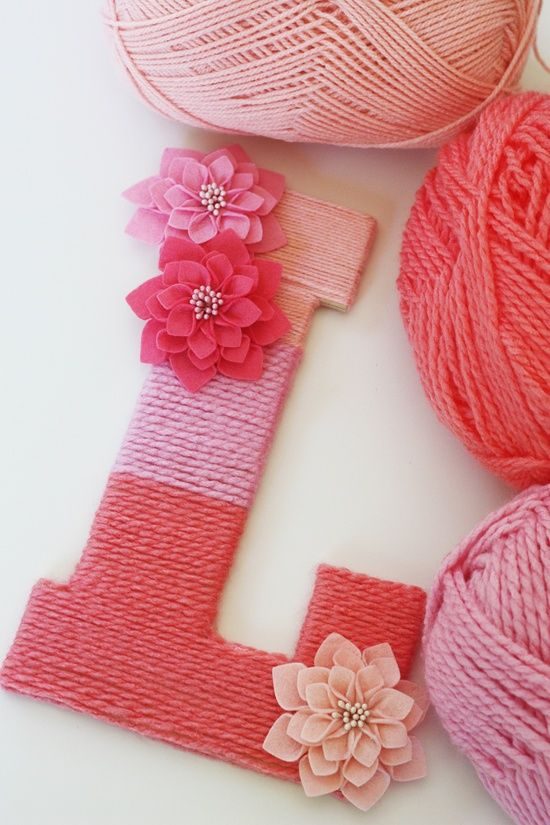 yarn wrapped letter