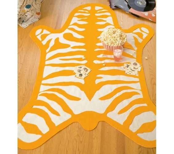 faux zebra rug