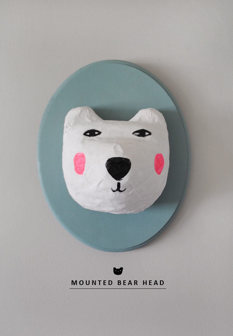 paper nache mounted bear head