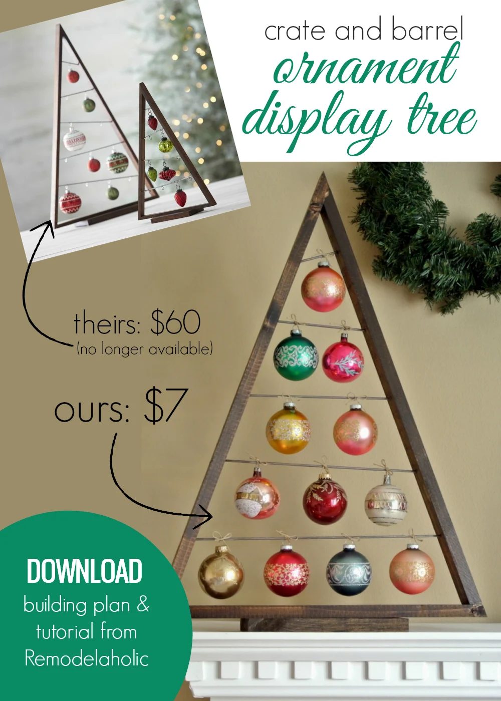 Handmade Ornament Display Tree Woodworking Plan, Just Like Crate And Barrel's Sold Out Version #Bekob #instantdownload
