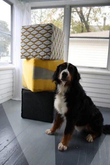 handmade ottomans | sew a trio of handmade cube ottomans, Merry Pad