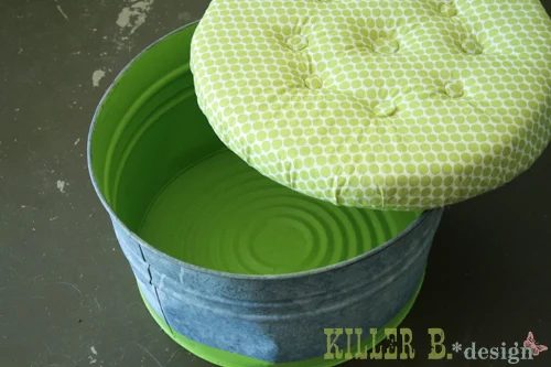 handmade ottomans | upholstered bucket storage ottoman, Killer B Designs