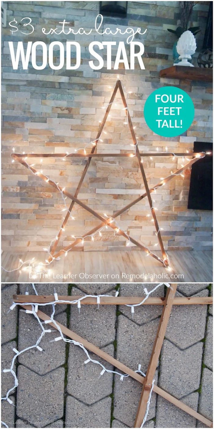 Diy Extra Large Wood Star With Lights For Christmas Decor Bekob