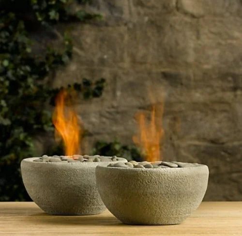 handmade concrete fire bowls