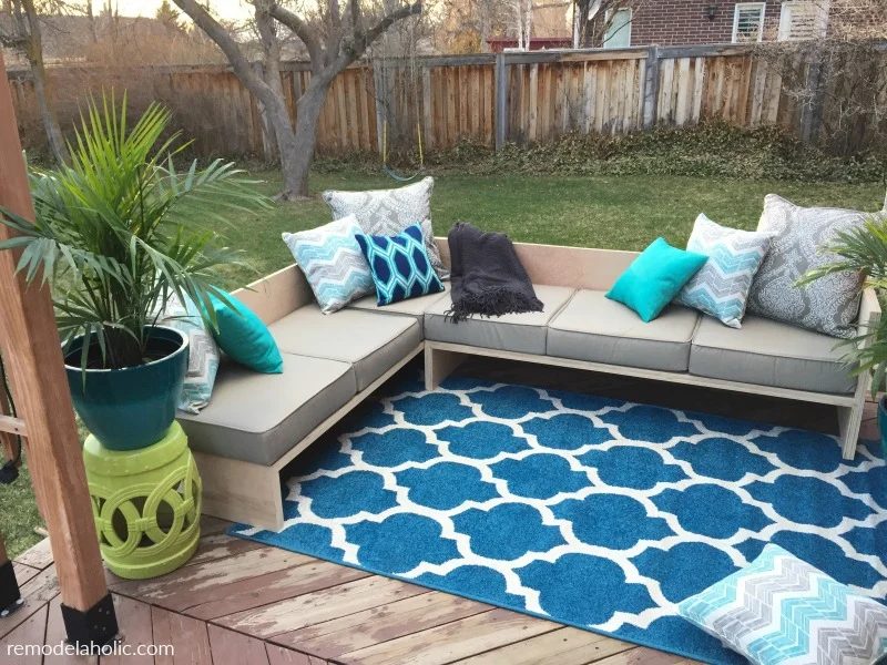 Handmade Outdoor Sectional Sofa With Storage For Cushions, Built From Plywood Bekob