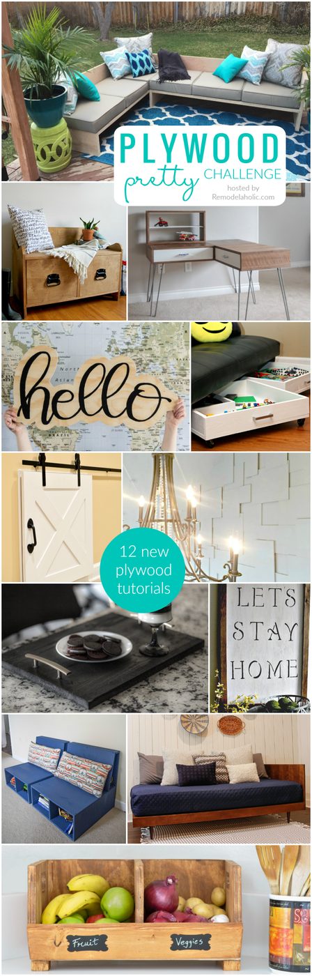 The #PlywoodPretty Challenge: Create anything with plywood. One condition: It has to be memorable. 12 new plywood tutorials for home decor and organizing.