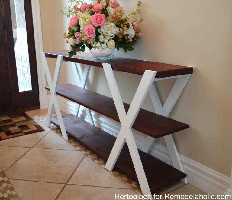 Handmade Double X Console Table 768x660