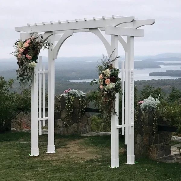 Portable White Wood Wedding Arch Built By Daniel B 9oct19, Plans From Bekob WM Square