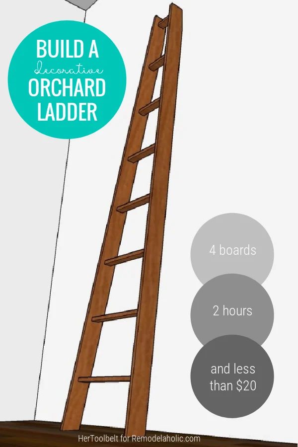 Build A Decorative Vintage Wood Angled Orchard Ladder Handmade Plans, Bekob