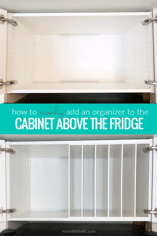How To Add An Over The Fridge Cabinet Organizer To An IKEA Cabinet #Bekob