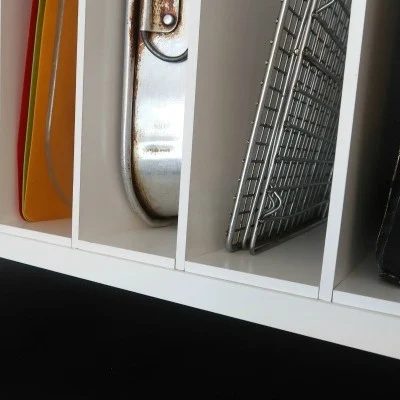 IKEA method: Handmade Over the Fridge Cabinet Organizer for Cookie Sheets and Cutting Boards