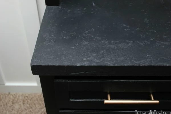 Jenna Rain on a Tin Roof handmade faux stone countertop review of painted kitchen countertops, tips and tricks featured on Bekob.com