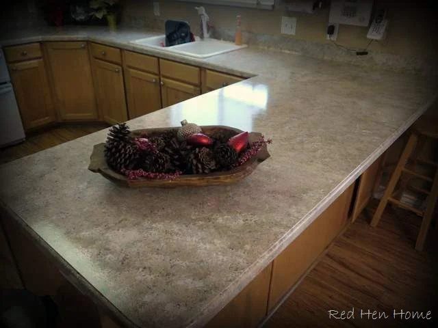 Korrie Red Hen Home Giani granite painted kitchen countertop review featured on Bekob.com