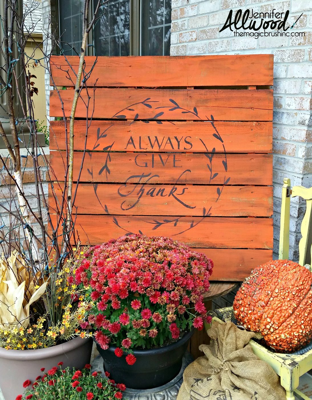 Handmade painted pallet porch sign -- and it's reversible!