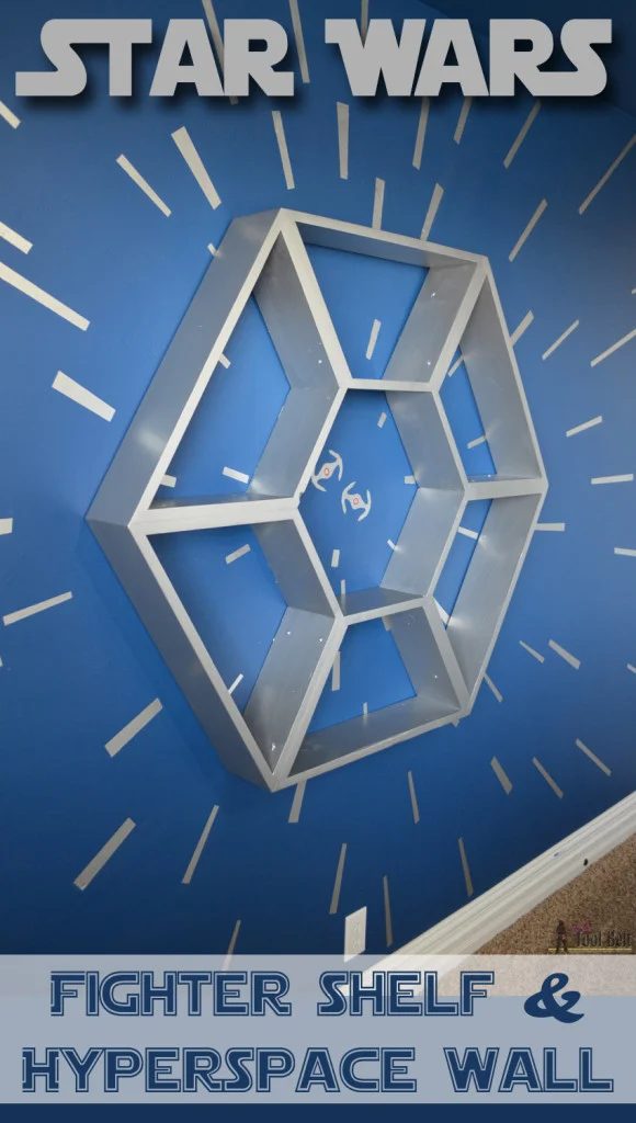 painted projects - star wars accent wall and feature shelf with metallic paint Her Toolbelt