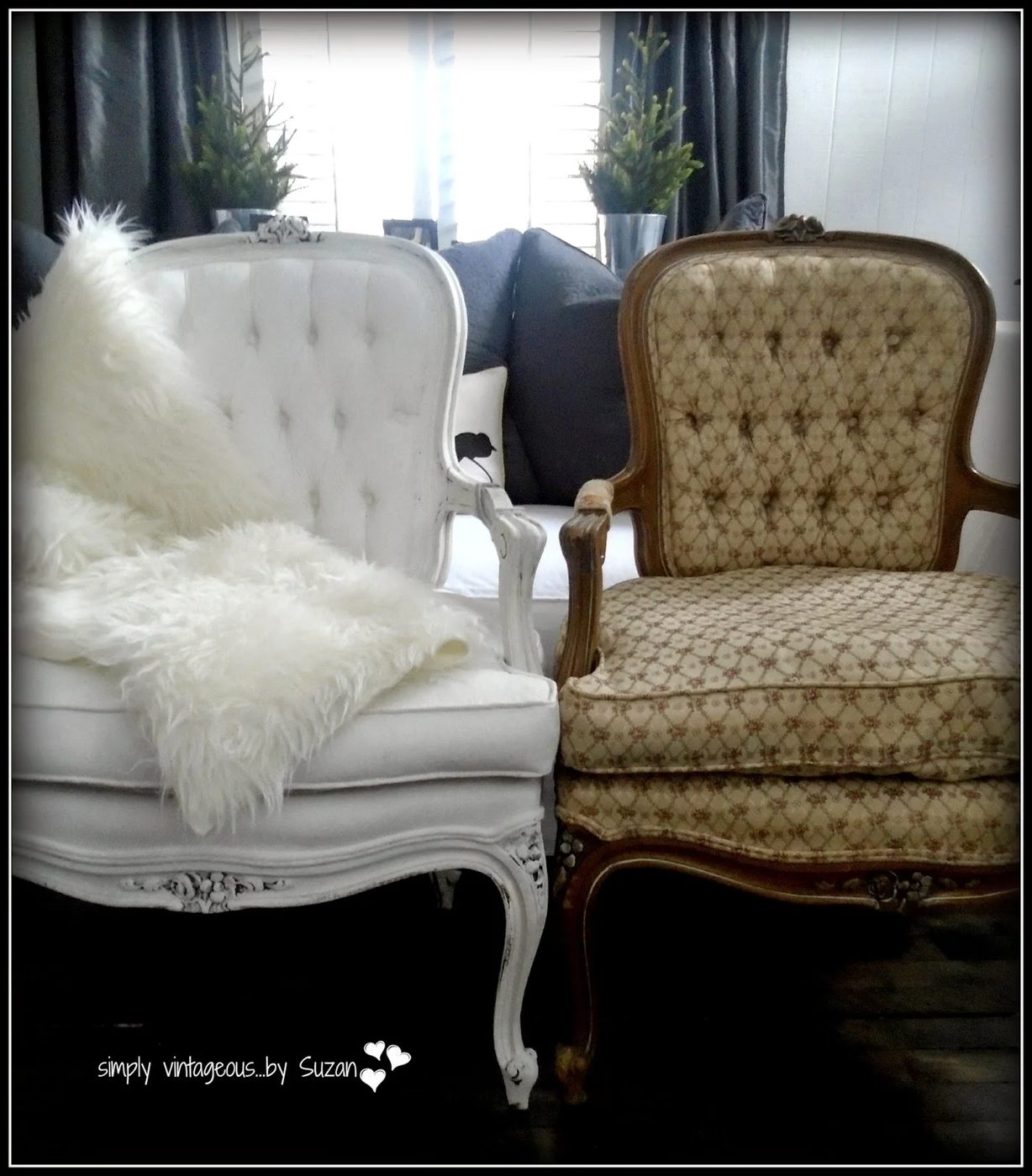 painted projects - painted bergere chairs Simply Vintageous
