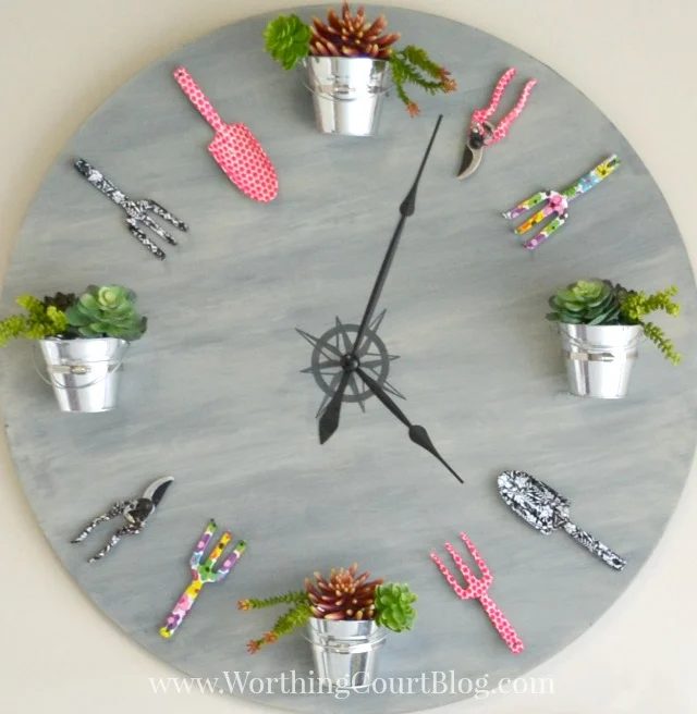 painted projects - large garden clock from a tabletop Worthing Court Blog