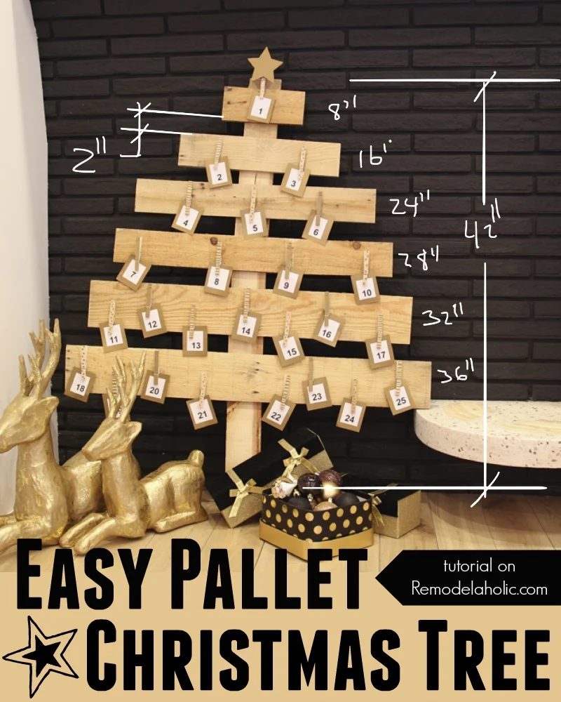 straightforward Handmade Pallet Wood Christmas Tree @Bekob