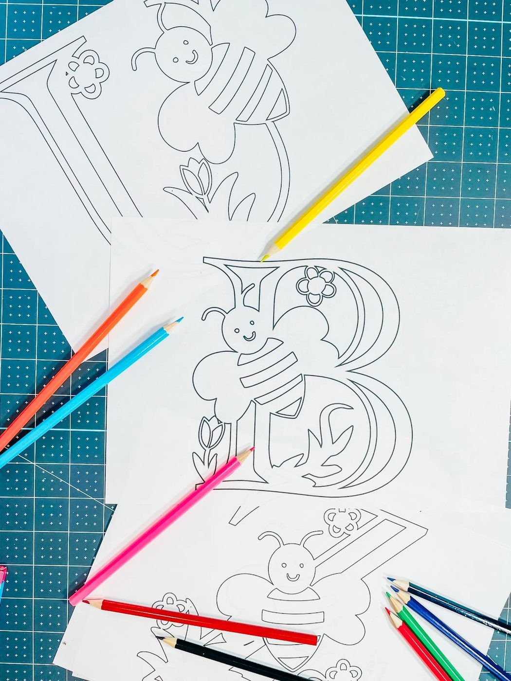 Bumble Bee Alphabet Colouring In Pages Handmade Party Favors For Kids