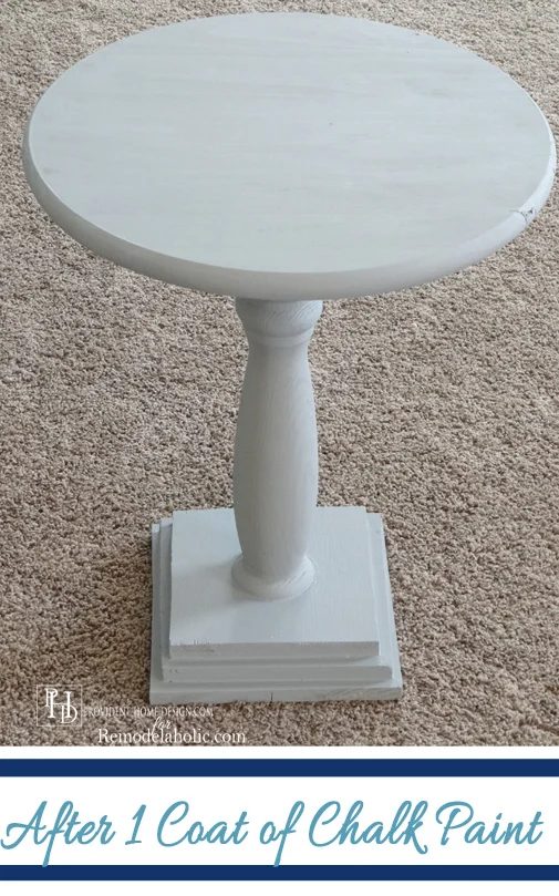 Handmade Pedestal Table after First Coat of Paint
