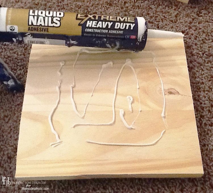 Apply Liquid Nails to Create Tiered Base