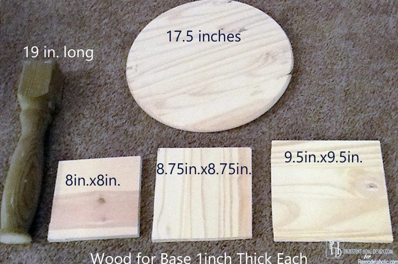 Supplies for Handmade Pedestal Accent Table